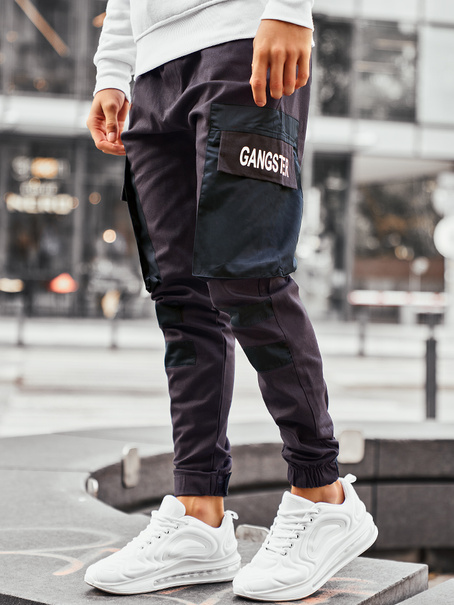 Spodnie męskie joggery brązowe 11131BR