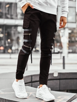 Spodnie męskie joggery brązowe 11146BR