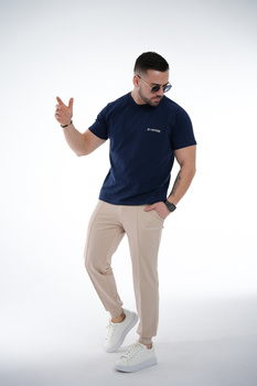 T-SHIRT MĘSKI BG SLIM BRANDENBURG COUTURE | GRANATOWY