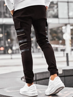 Spodnie męskie joggery brązowe 11146BR