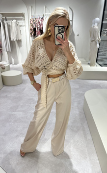 Kimono AŻUROWE gwiazdki - beżowe