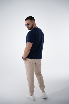 T-SHIRT MĘSKI BG SLIM BRANDENBURG COUTURE | GRANATOWY