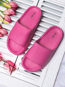 Damskie różowe klapki na grubej podeszwie DZ213-46