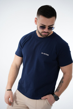 T-SHIRT MĘSKI BG SLIM BRANDENBURG COUTURE | GRANATOWY