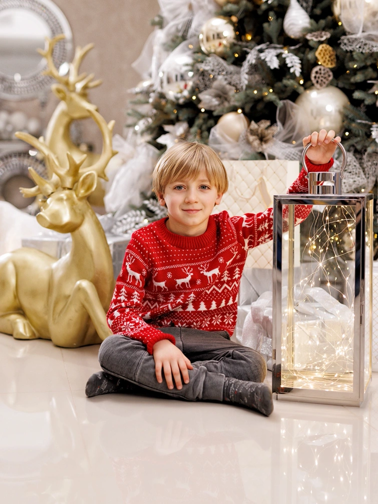 Dziecięcy sweter świąteczny czerwony 82312